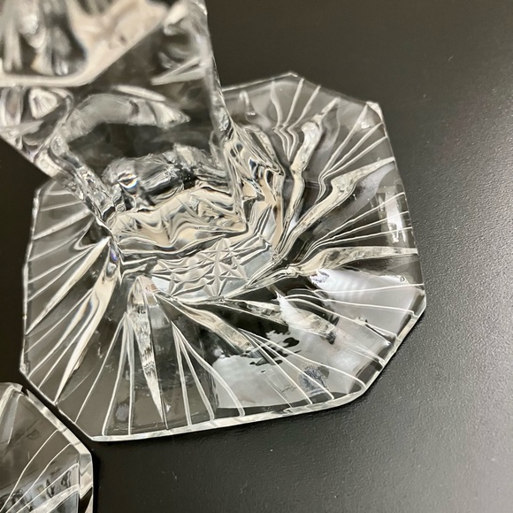 The Irena Collection 24% Lead Cut Crystal Candle Sticks Made in Poland Set of 2 - Picture 6 of 10